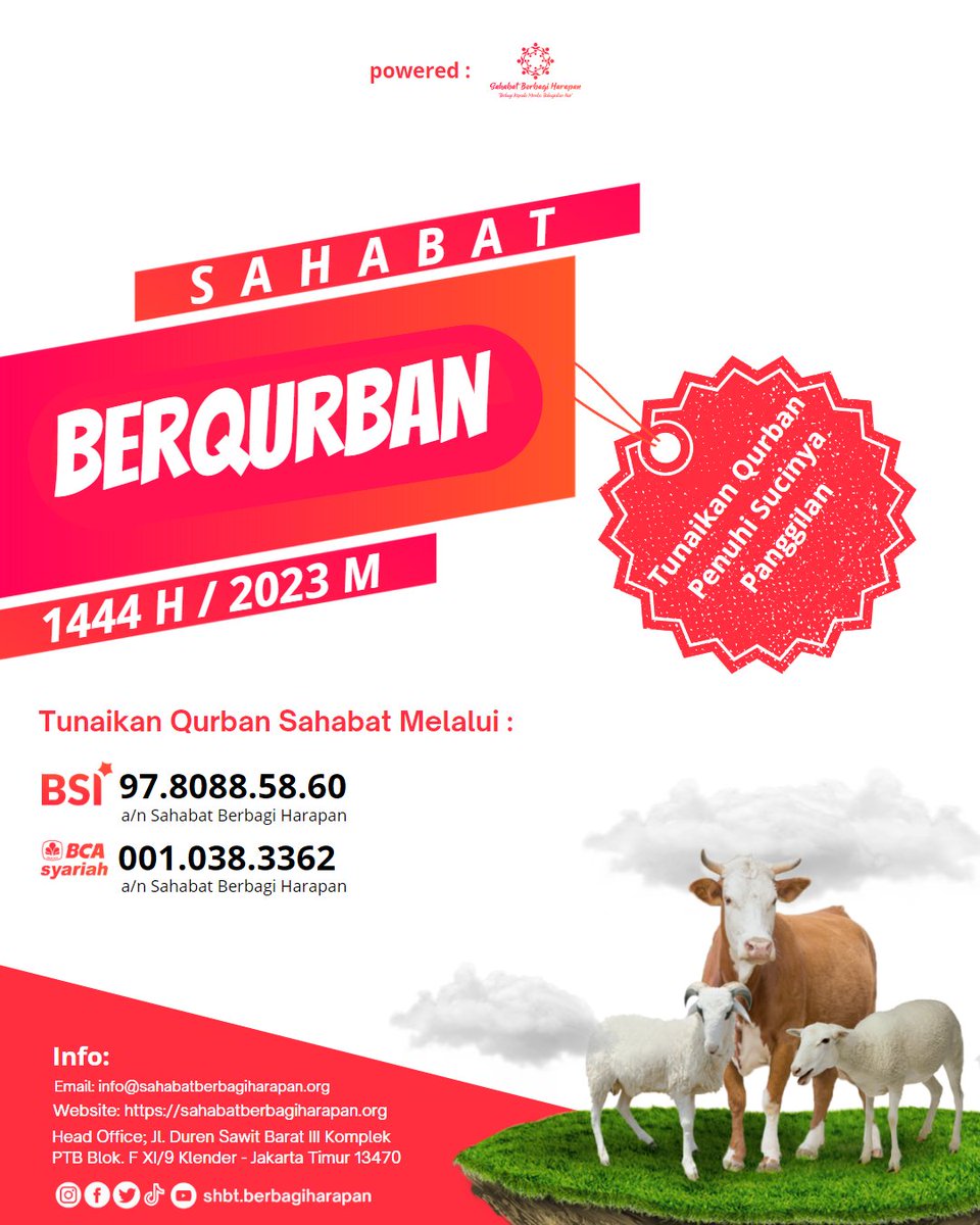 shbt_berbagi's tweet photo. Tunaikan Qurban mu tahun ini bersama kami !
https://t.co/lLrqWgwNXP

#Desta #Caca https://t.co/14GhEqaDxw