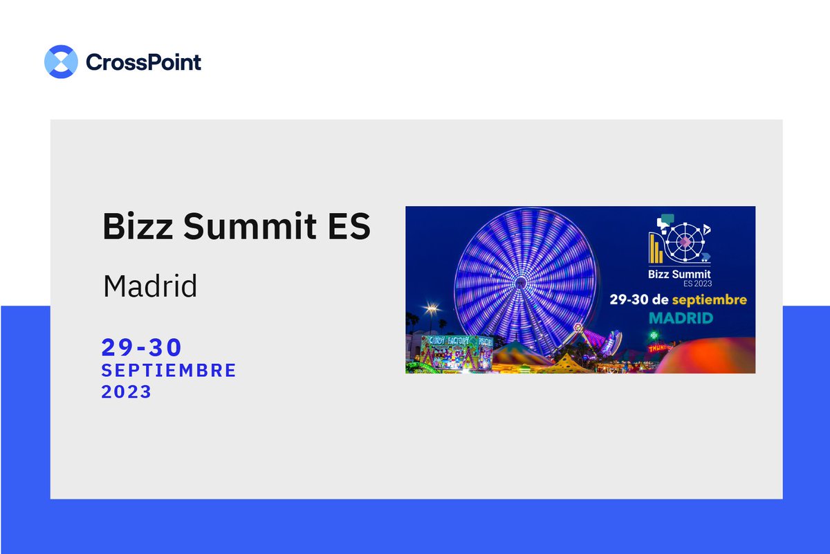 CrossPoint_365's tweet photo. Se acerca una nueva edición del @bizzsummites 🎡 y ya está abierto el plazo para que presentes charla. Será el 29 y 30 de septiembre en Madrid, y no nos lo vamos a perder, ¿y tú?
➡️ https://t.co/A6wVl1JoHq
#BizzSummitES2023 #Call4Speakers #BusinessApplications #bizzapps https://t.co/v7zky6kHP5