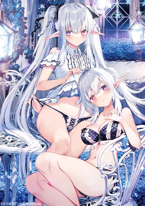 メロンブックス・うりぼうざっか店様から✿籐太ちゃんタペストリーの二次受注と✿『Underwears6』タペストリーの再販が始まったみたいです!UW7ではこの双子エルフちゃん達の新作描いたので画集お楽しみに 
