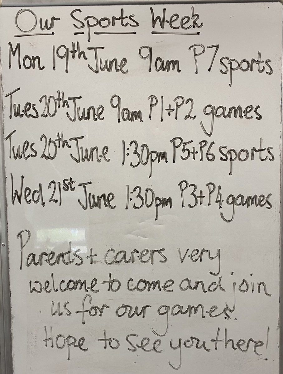 Our sports week is coming soon. We’re going to play some of the games and sports we’ve been playing in PE this year. Parents and carers are very welcome to come and join us on the Astro. Hope to see you there!