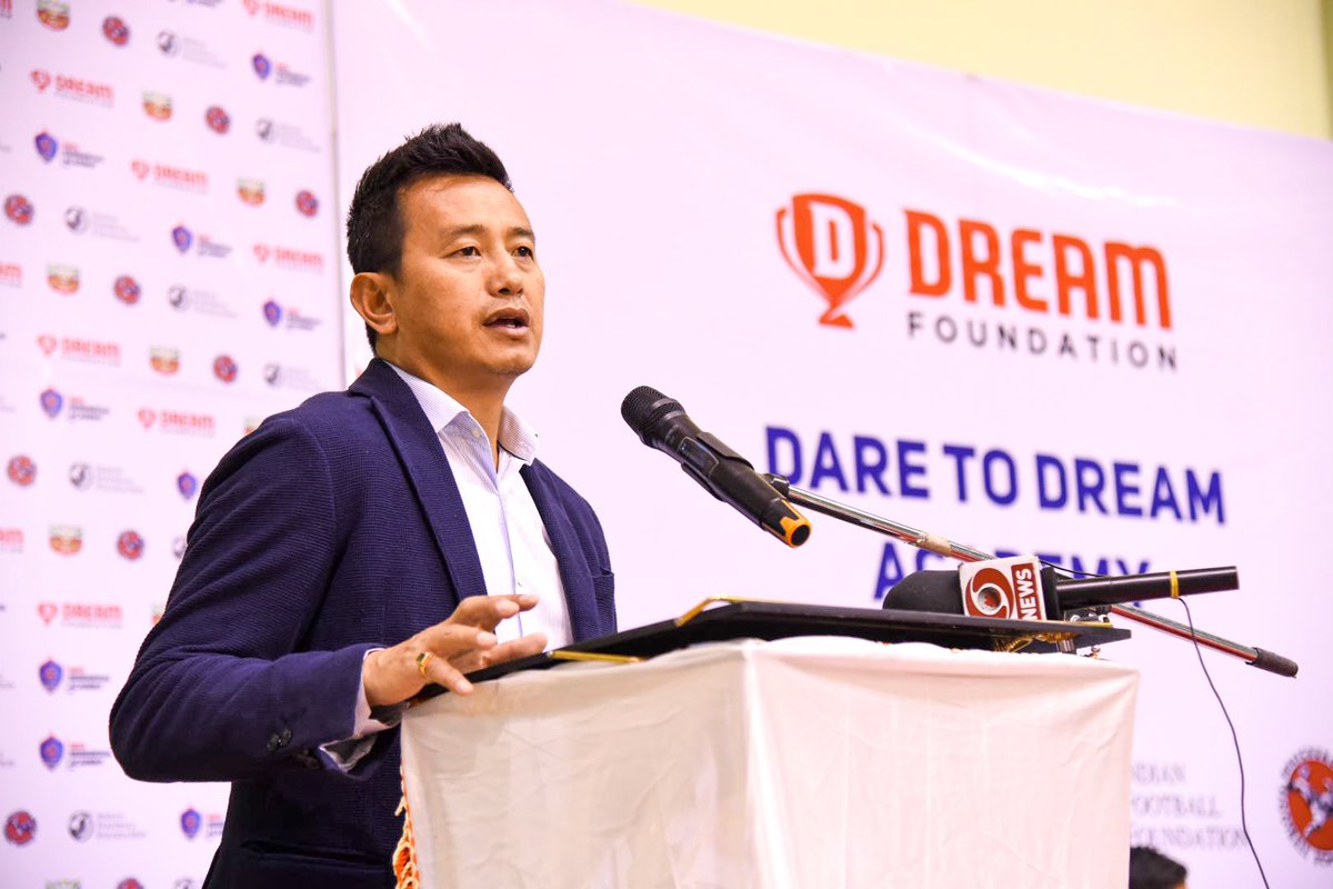Launched the Dare to Dream Academy, a Residential Football Academy which is a joint initiative of <a href="/BBFSchools/">BB Football Schools</a> &amp; <a href="/TheDFOfficial/">Dream Sports Foundation</a> together with football legend <a href="/bhaichung15/">Bhaichung Bhutia</a>, officials of Dream Foundation &amp; SAI at SAI Training Centre, NEHU today

<a href="/ianuragthakur/">Anurag Thakur</a> <a href="/BBFSchools/">BB Football Schools</a>