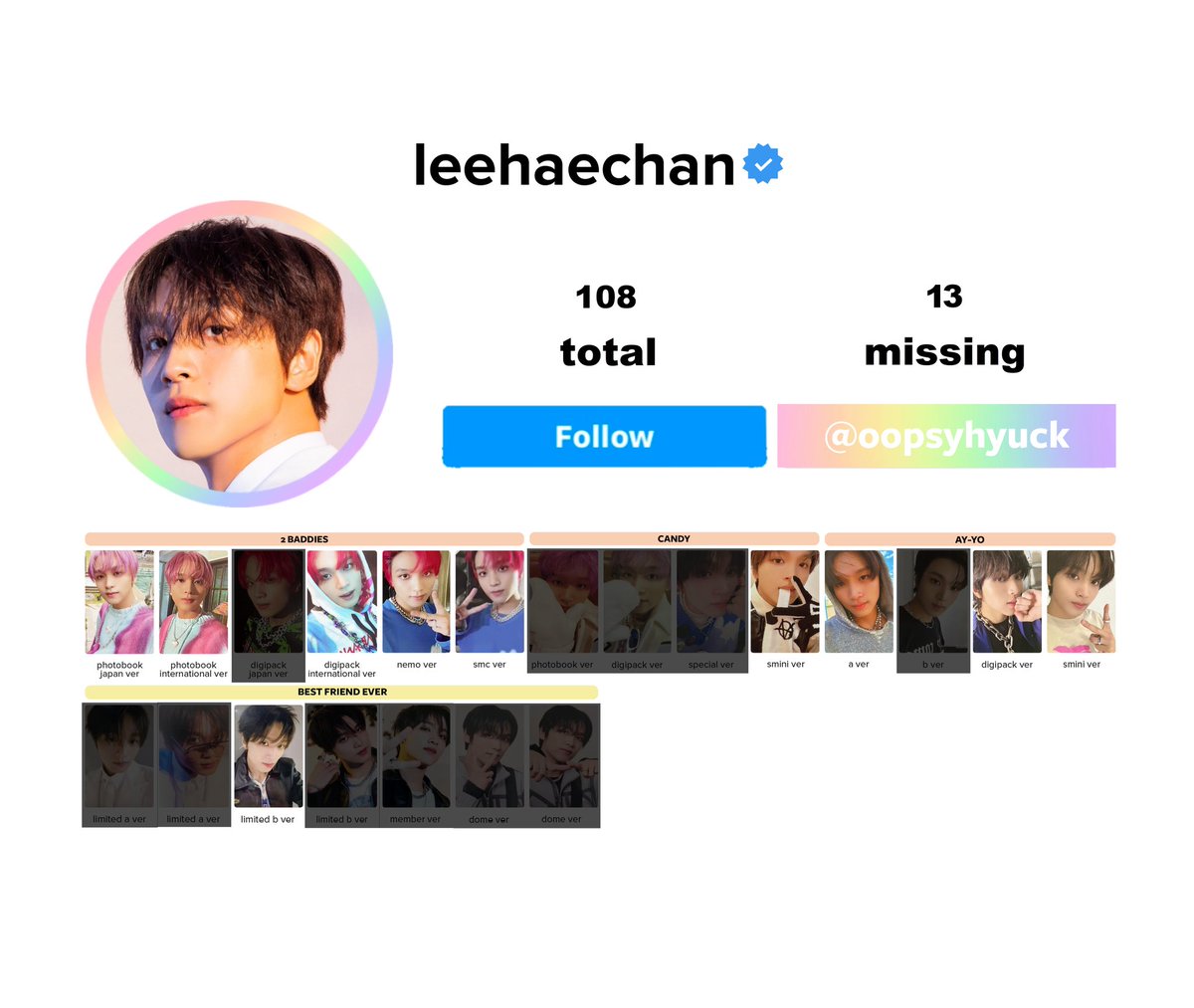 SheSellsNTrades's tweet photo. WTT NCT 127 Dream Haechan Photocards Onhand PH

Have: Best Friend Ever
✅️ Mark Dome Version
✅️ Jeno Limited A Ver
✅️ Renjun Limited B
✅️ Chenle &amp; Haechan Mumo POB

Want: See wishlist

Drop your offers 🙏
#SheSells_Inventory https://t.co/upoi6tvR4u