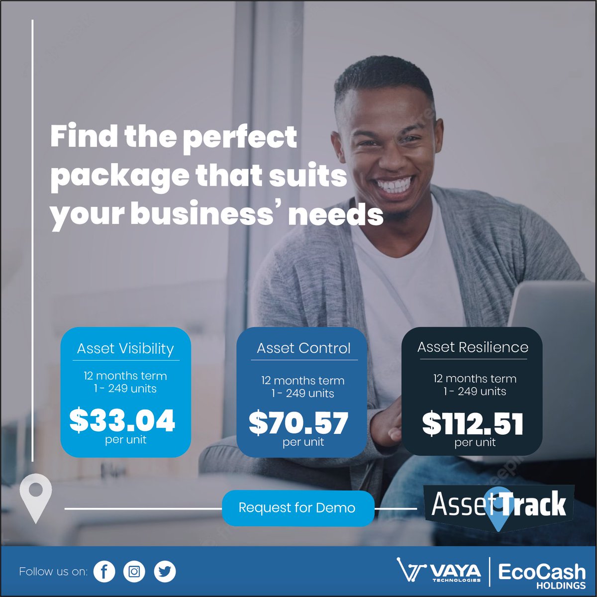 VayaServices's tweet photo. Find the perfect package that suits your business
For more information regarding our packages please contact us on: assettrack@ecocashholdings.co.zw or call +263 772 222 650
#AssetTrack #Packages #VayaServices https://t.co/ovkWABfG3p