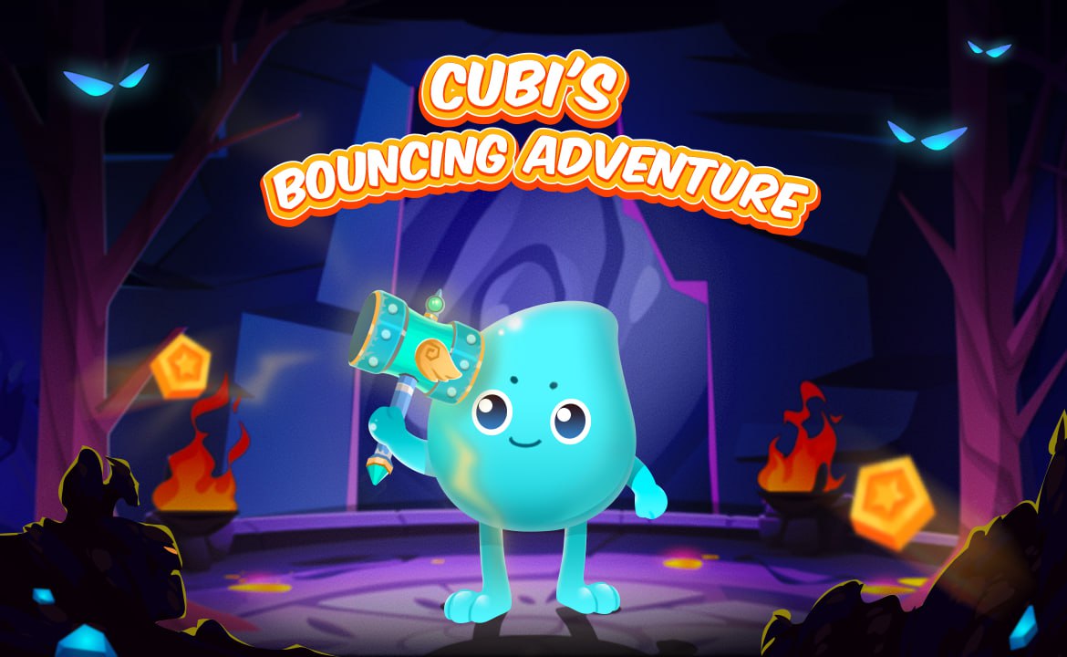 1) Cubi’s Bouncing Adventure is now LIVE 🎉 By using a mix of strategy, weapons and moves, guide your Cubi through various challenges and ultimately become hero of the bouncing world 🚀