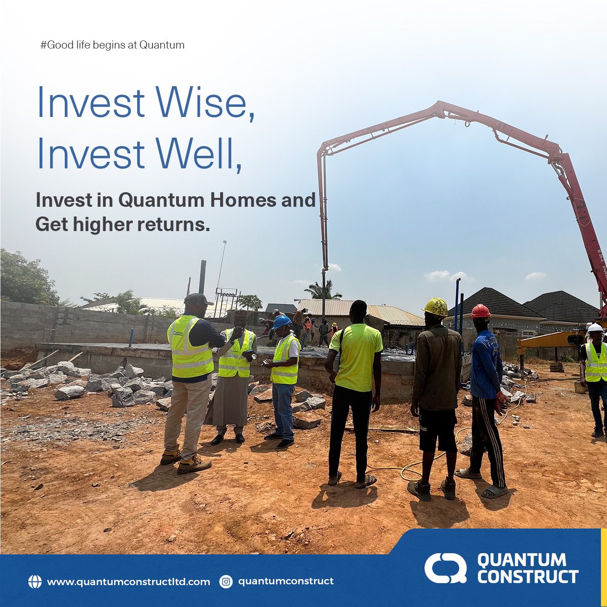 When it comes to investing, it's all about making the right choices.

Choose Quantum Homes for a wise investment that will pay off for years to come, you and your family.

Send us a DM to get started.

#aimquantum #quantumconstructltd #quantummeansquality #trust #abujarealestate