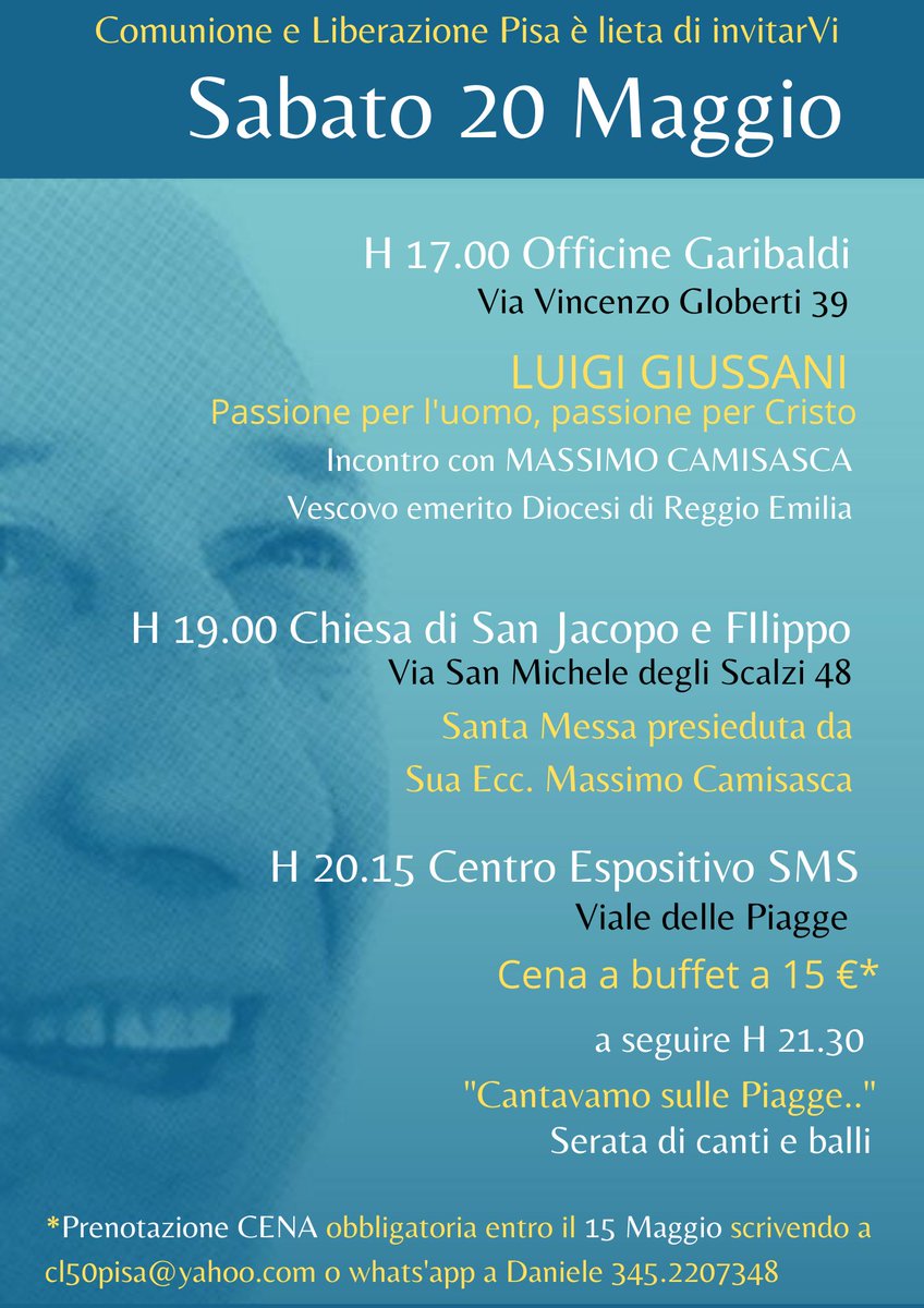 PaglialungaSe's tweet photo. SABATO 20 MAGGIO A PISA https://t.co/e736UtiYTj