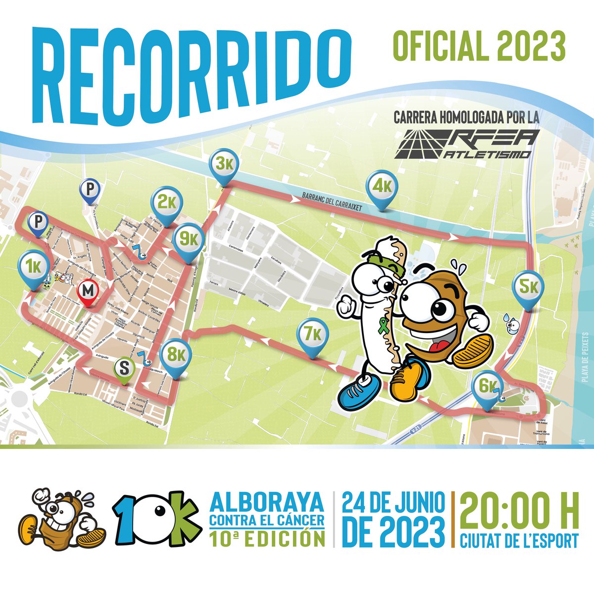 10kalboraya's tweet photo. 🏃‍♀️🏃¡Atención #runners! 

¡Aquí tenéis el recorrido de la #10kalboraya ! 10 km de huerta, playa y al final HORCHATA.

🗺️Es una carrera homologada por la real Federación Española de Atletismo.

¡Aun estás a tiempo de inscribirte!

¡Descárgalo aquí!

👉https://t.co/zxMjTnF7na https://t.co/67yUKR6eSi