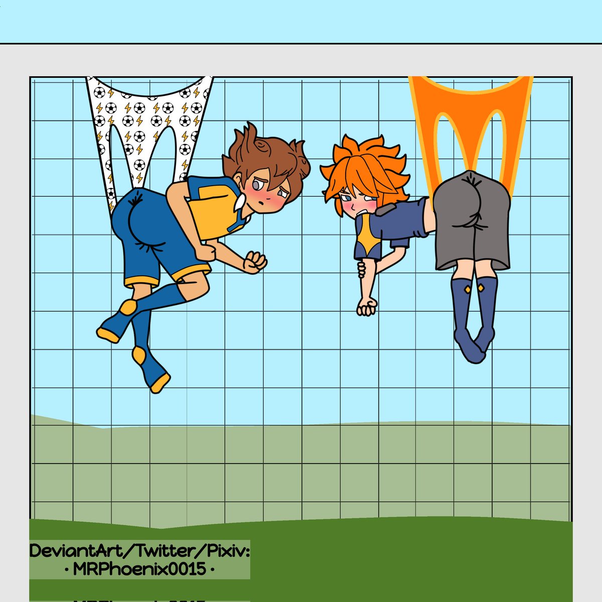 MRPhoenix0015's tweet photo. Comm - Arion and Sol (Inazuma Eleven) Wedgies #wedgie #gay #InazumaEleven https://t.co/kSBjDcIbpv