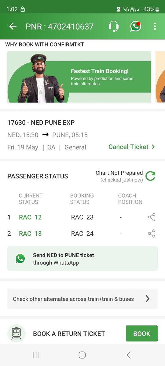 AGRAWALYASH8's tweet photo. @RailMinIndia  tommorow is my train but my ticket did'nt confirm its showing RAC . Can indian railway confirm this ticket because on 21 may was my exam please https://t.co/EmYIMiEZpc