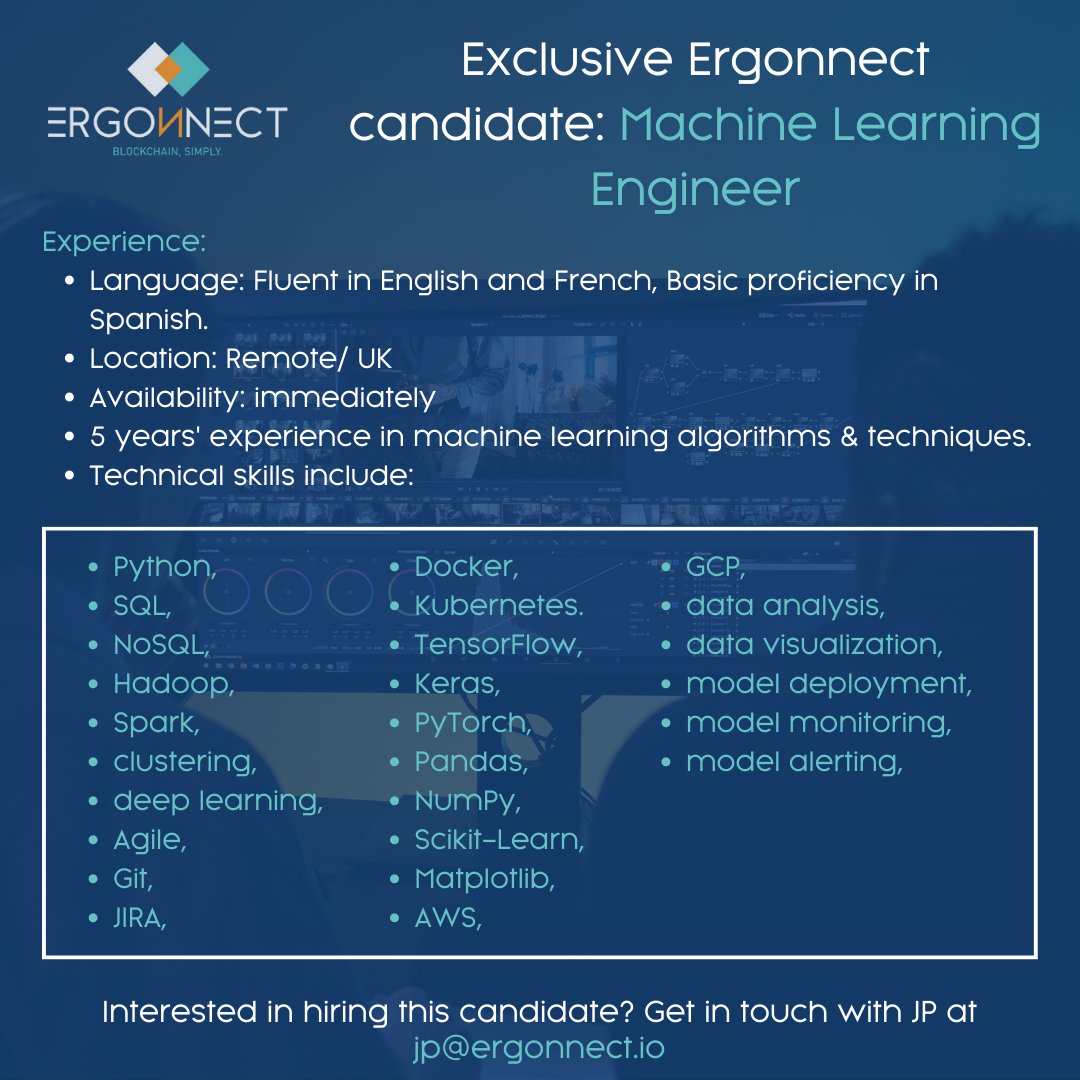Ergonnect1's tweet photo. It’s time for this week’s candidate spotlight!

Interested in hiring either of these candidates, or looking for someone similar? Reach out to JP and the team at contact@ergonnect.io

#hiring #blockchain #web3 #crypto #fintech #ecommerce https://t.co/iA3QSh6sdW