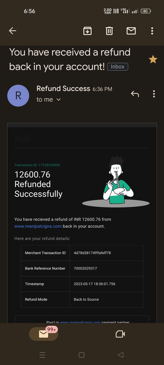 manish28000's tweet photo. @ManipalCigna My premium amount is 18000

But my refund amount is 12600 why???? https://t.co/JAx62vHyge