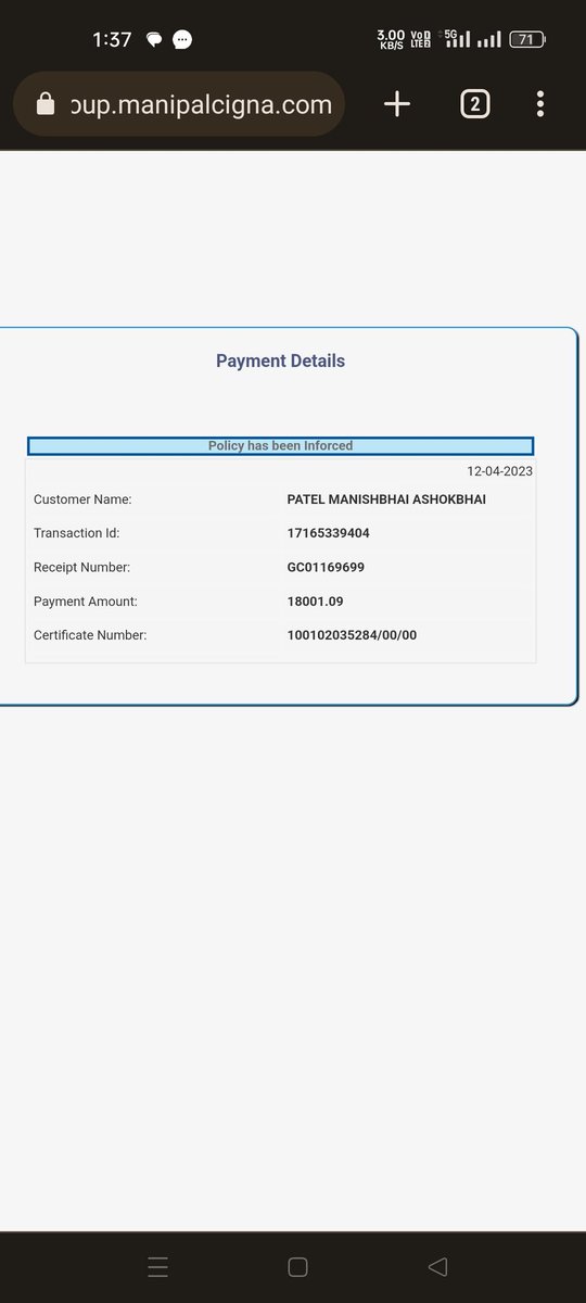 manish28000's tweet photo. @ManipalCigna My premium amount is 18000

But my refund amount is 12600 why???? https://t.co/JAx62vHyge