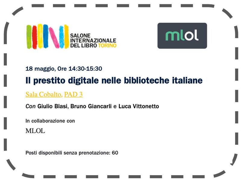 Il prestito digitale nelle biblioteche italiane. Oggi a #SalTo23, ore 14:30-15:30 (Sala Cobalto, PAD 3).

I dati nazionali, regione per regione, del prestito di contenuti digitali nelle biblioteche pubbliche e scolastiche italiane.