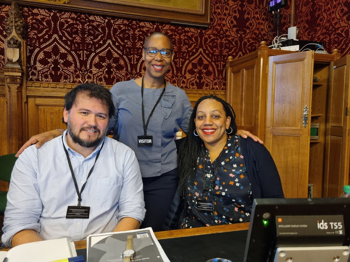 MirandaGrell's tweet photo. Back in @UKParliament last night, with @SouthwarkLawCen's Van Ferguson and @WindrushJC Project Coordinator Sharon, to represent WJC at another excellent #justiceforthewindrushgenerations rally. Good cross-party representation from @MarshadeCordova @RichardBurgon &amp; @DuwayneBrooks. https://t.co/nVdycRCvi4