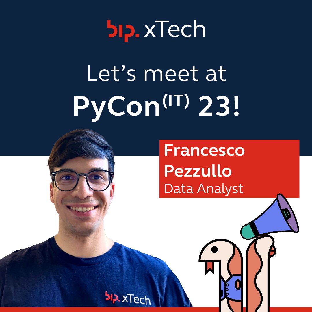 Bip_Group's tweet image. 💥Join us at @pyconit💥

#BIPxTech is #PyConIT2023 Sponsor and 10+ members of our #DataInsights &amp;amp; #AI team are looking forward to connecting with more #Python enthusiasts.
 
🌟 Let’s start the countdown to PyCon Italia!