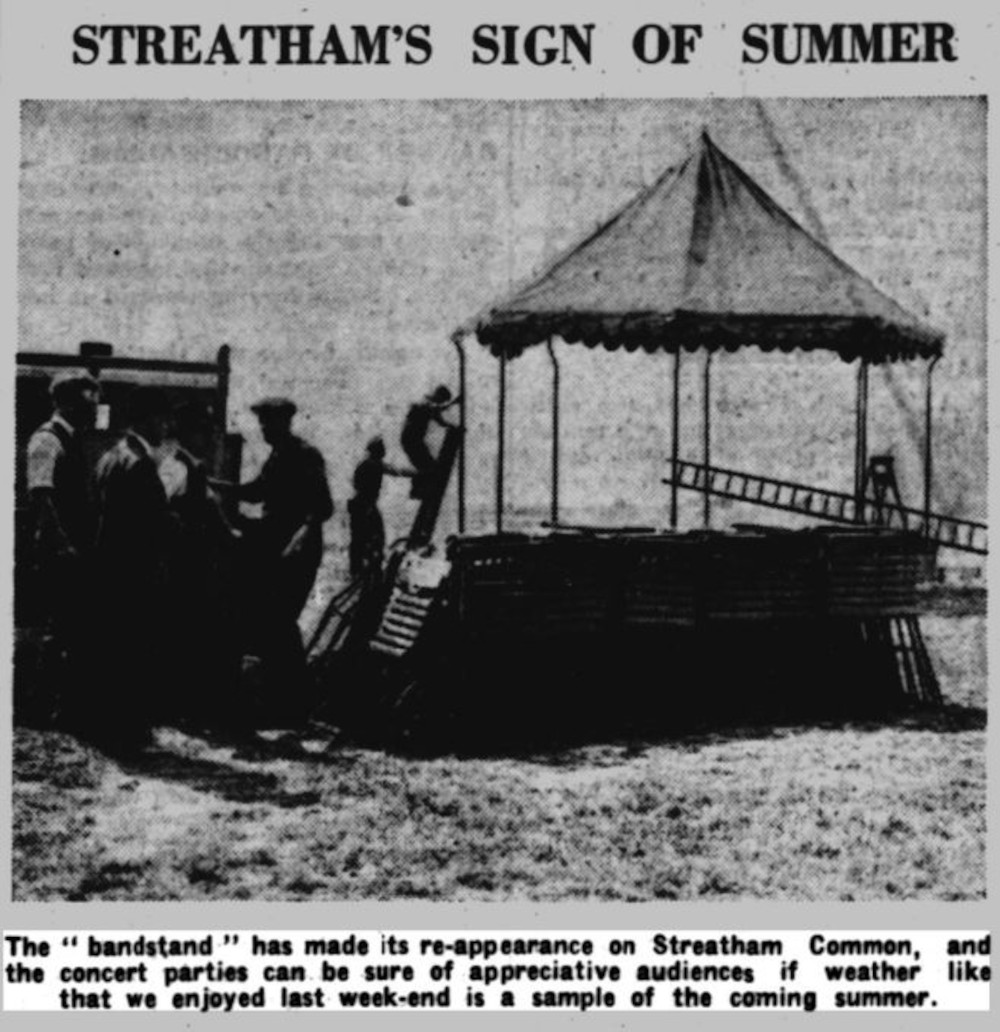 #ThrowbackThursday The “Bandstand” On Streatham Common - Norwood News #OTD 18 May 1934.
#StreathamHistory #bandstand #StreathamCommon