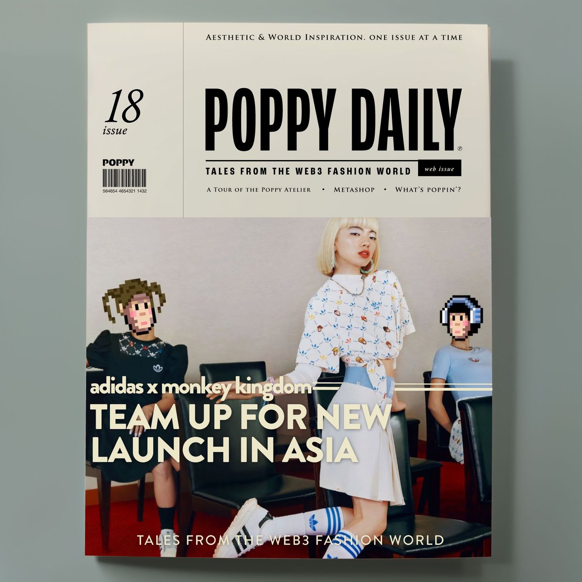 | Poppy Daily |

<a href="/MonkeyKingdom/">Monkey Kingdom 🐒👑</a>  x <a href="/adidasoriginals/">adidas Originals</a> 
“Not-So-Serious Auction House”.

The collection takes inspiration from hip-hop and 1970s culture, featuring Monkey Kingdom’s stylistic #pixelated art. The drop will be available across Hong Kong and Taiwan in late May.