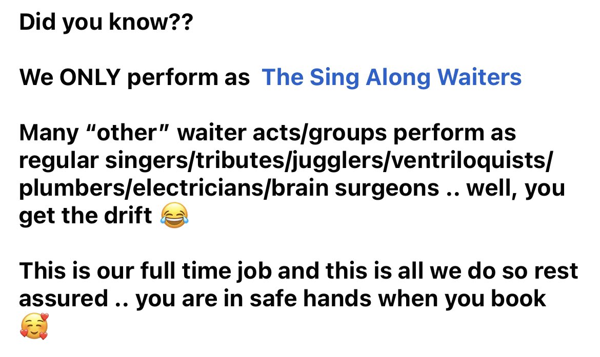 The Sing Along Waiters tweet media