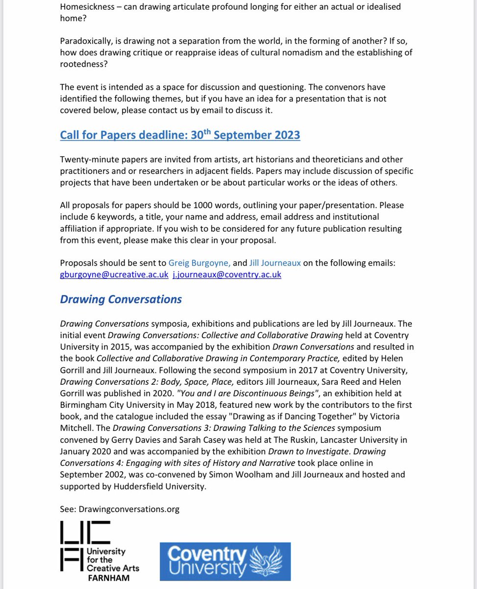 greigburgoyne's tweet image. Please circulate tp your colleagues and artists #expandedDrawing #conferenceCall for papers