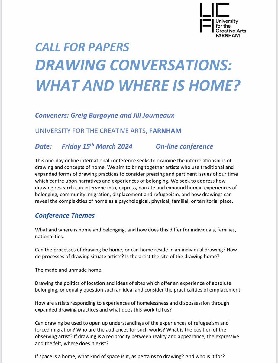 greigburgoyne's tweet image. Please circulate tp your colleagues and artists #expandedDrawing #conferenceCall for papers
