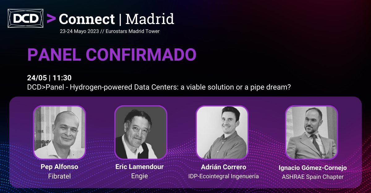 Nuestro presidente Ignacio Gómez-Cornejo participará en el panel de expertos que organiza DCD>Connect Madrid "Hydrogen-powered Data Centers: a viable solution or a pipe dream?" dentro de su programa técnico del día 24 de mayo. 
Más información: datacenterdynamics.com/es/dcdconnect-…