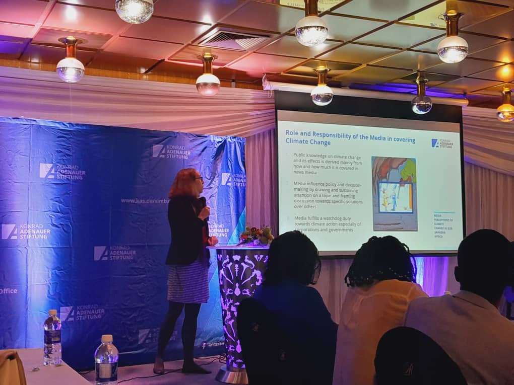 How much media report on climate change plays an important role.
 - Anna Hoffmann Kwanga, Resident Representative KAS, Zimbabwe.
<a href="/KAS_africa/">KAS Sub-Saharan Africa</a>
<a href="/kas_ecssa/">KAS Energy Security and Climate Subsaharan Africa</a>
<a href="/KASonline/">Adenauer-Stiftung</a>
 #ClimateChangeinMedia