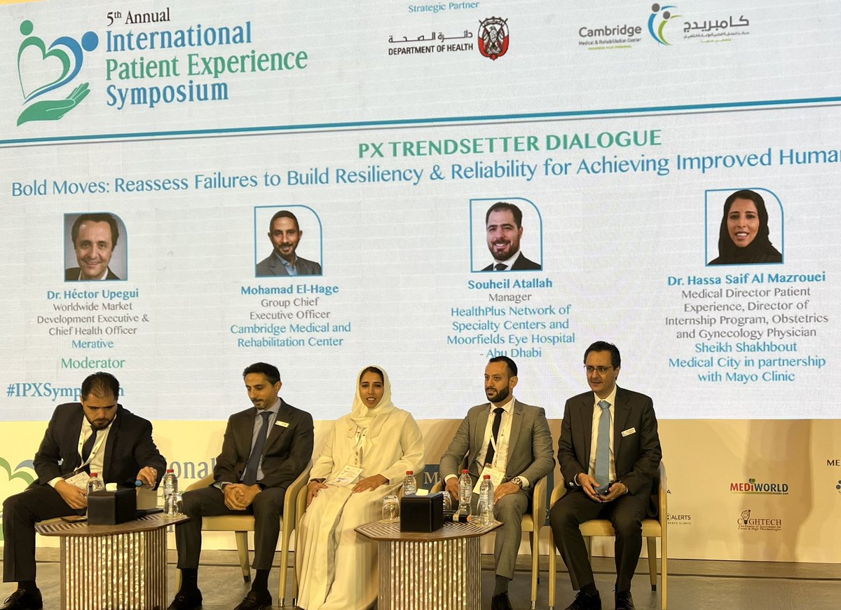 Dr. Hassa Al Mazrouei, medical director of patient experience at #SSMC, takes part of the ‘PX Trendsetter Dialogue Bold Moves’ panel. 

#ipxsymposium #ThePowerOfCare #MayoClinic #patientexperience