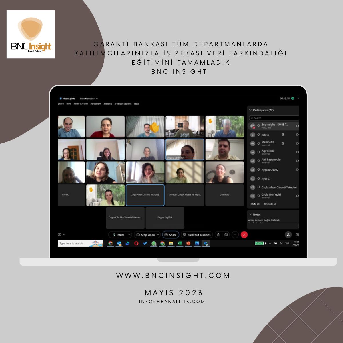 💳 Garanti Bankası Veri Farkındalığı&amp;İş Zekası programımızı hem keyif hem veri ile tamamladık.

🌍Türkiye’deki ilk 500 şirketin yüzde 74’ünün tercihi ve tüm departmanlara özel  "Veri ile Çalışma", “Veri ile Yönetme” ve "Veri Farkındalığı" programlarımız için sizi de bekleriz.