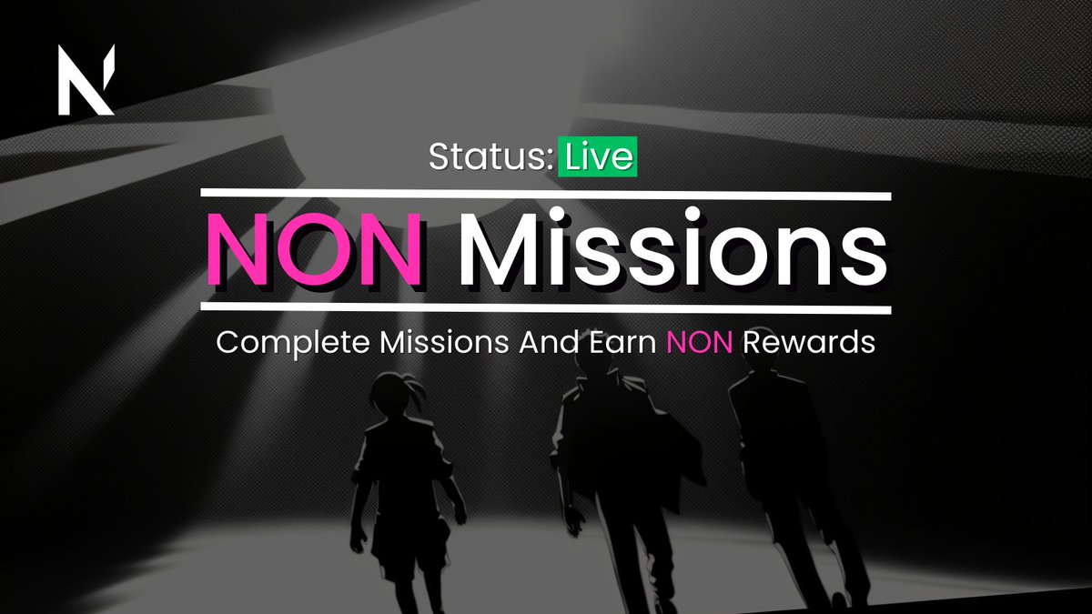 non_marketplace's tweet photo. NON Mission is LIVE!

Complete simple missions, such as check-ins to earn NON loot boxes with potentially even more rewards!

To celebrate, we're giving away 1 x 50 USDT (⌛72 hours)

To enter:
1️⃣ Follow, like &amp; RT this thread
2️⃣ Tag 3 Friends

More Info in Thread🧵 https://t.co/tpdPyGZmCs