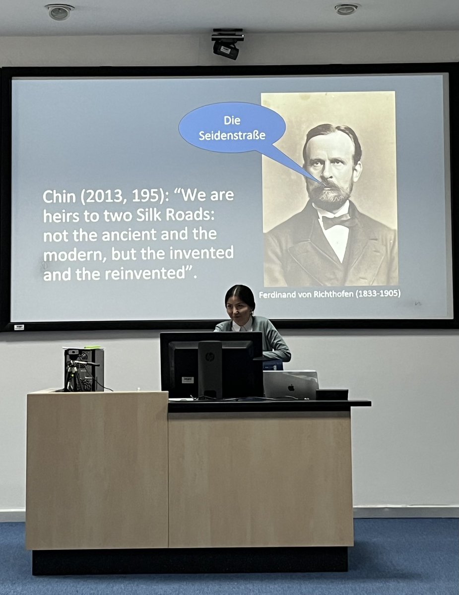 BerilOcakli's tweet photo. The one and only @BitabarAssel on „Co-constructing the ‚New Silk Road‘ through discursive practices“ #BRI https://t.co/1xOvOFV7I5