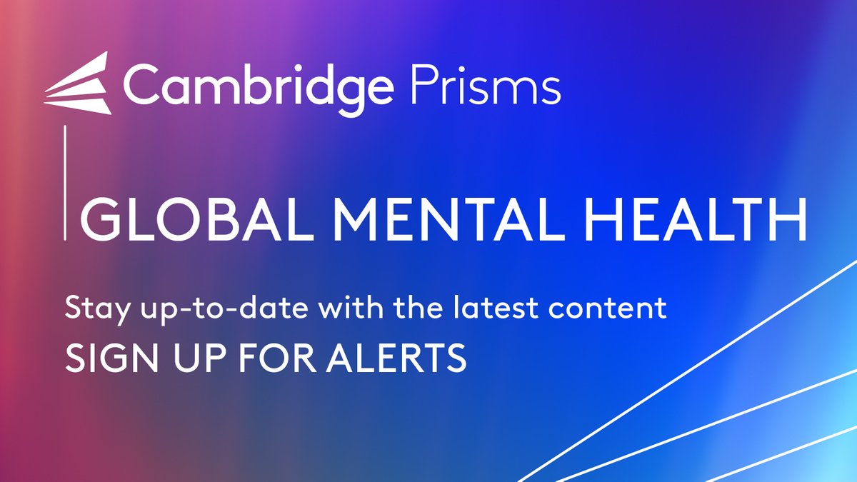 Stay up to date with the latest research in #globalmentalhealth. Click the link to sign up for content alerts for #CPGlobalmentalhealth 

➡️bit.ly/3HcMcNg

#mentalhealth #prevention #psychiatry #openaccess