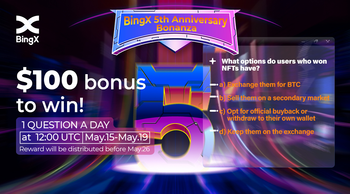 BingXOfficial's tweet photo. 🥳BingX Anniversary Bonanza Day 4
💡Find the answers in the Review Below.
🎁1 winner will be selected randomly every day.
🛎️Send your answer as #QUIZdate + Option in TG
👉​https://t.co/tWpDueO4G7.
Example: #QUIZ0518D
🎰Extra $10 to those who get correct answers 3 days in a row. https://t.co/qQzbPo8cwm