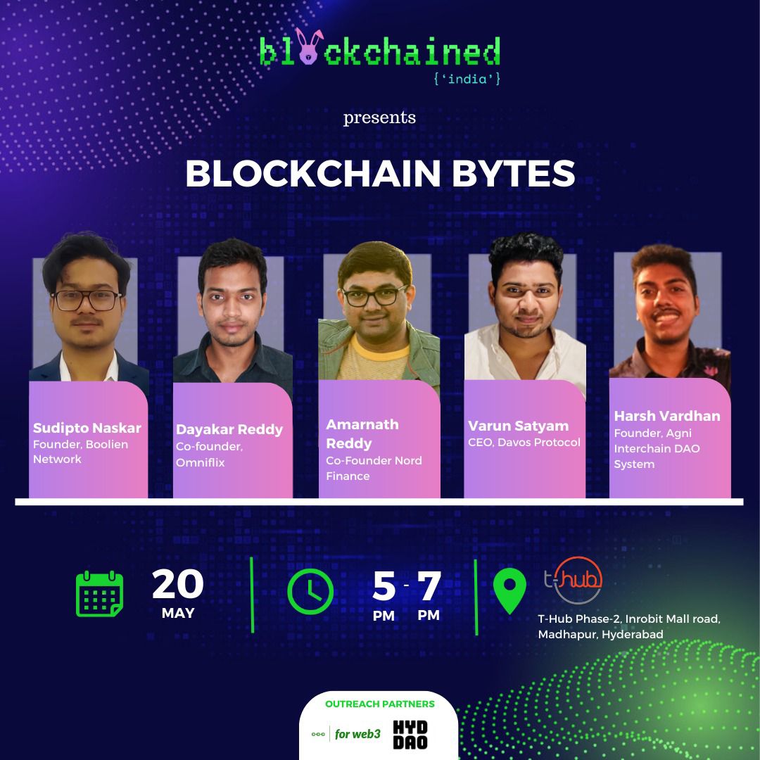 Nord_Finance's tweet photo. Do you want to know how we build Web3 products using blockchain technology? 

Meet @amarnathreddy_t , Co-Founder of Nord Finance at the #BlockchainBytes meetup in Hyderabad on 20th May'23.  🎙️

Don't Miss out, Register Now 👇
https://t.co/qzQVSq4QT0

@blockchainedind https://t.co/5zzW5R7psW