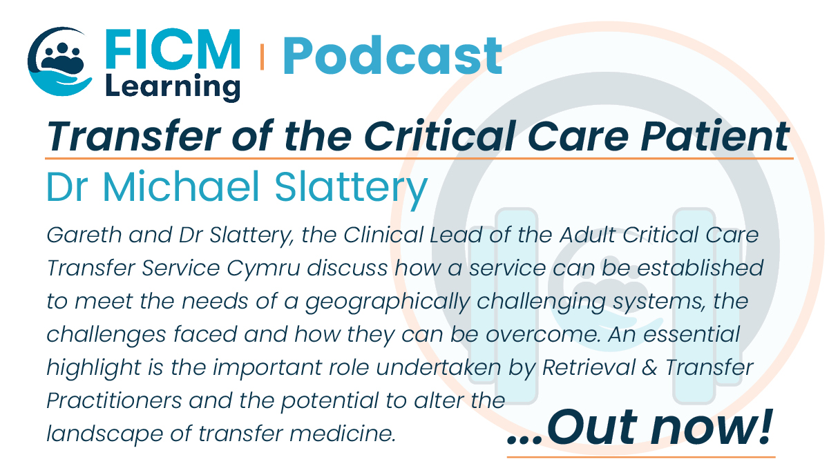 FICMNews (@ficmnews) on Twitter photo 🎙️Our latest podcast is now live!🎙️
In today's episode, Gareth Thomas speaks with Dr Michael Slattery, on the topic of Critical Care transfers...
🎧Click here to listen: bit.ly/May23Pod
#processnotlocation #FAOMed #FICMLearning
<a href="/mkyslattery/">Michael Slattery</a> <a href="/CritCareCymru/">ACCTS Cymru</a> 🎙️Our latest podcast is now live!🎙️
In today's episode, Gareth Thomas speaks with Dr Michael Slattery, on the topic of Critical Care transfers...
🎧Click here to listen: bit.ly/May23Pod
#processnotlocation #FAOMed #FICMLearning
<a href="/mkyslattery/">Michael Slattery</a> <a href="/CritCareCymru/">ACCTS Cymru</a>