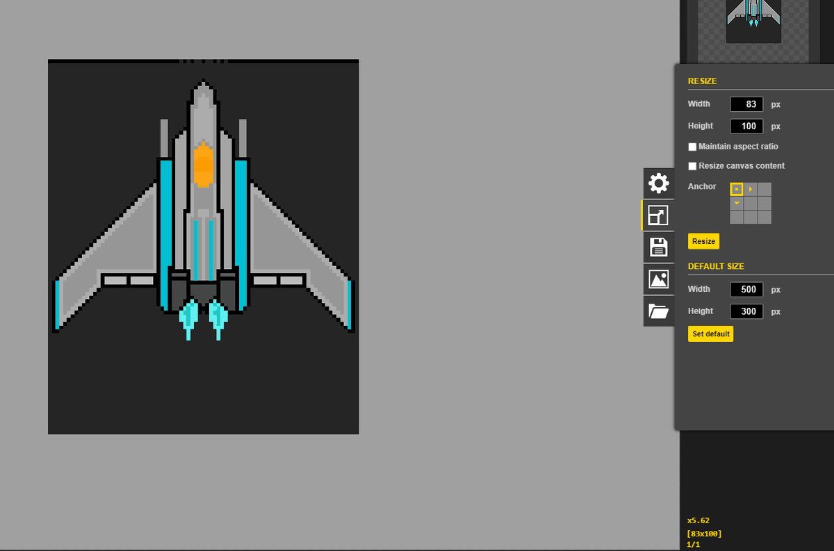RboostG's tweet photo. Designing Hyperlane Delta ship on piskelapp #HyperlaneDelta https://t.co/xXkLEJTLwC