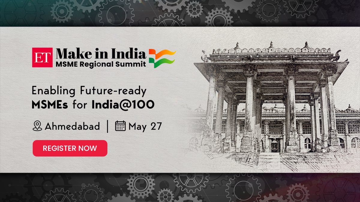 Ahead of World #MSMEDay, ET will celebrate India’s MSME sector with a whole series of MSME #MakeInIndia regional summits across the country, starting with the Ahmedabad edition on May 27
bit.ly/3oarNTt
