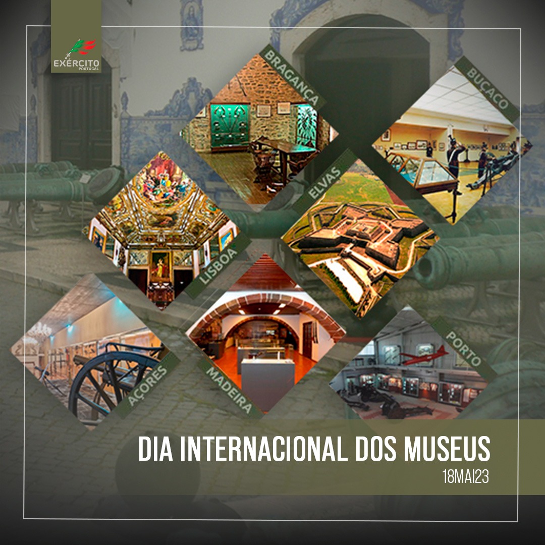 Dia Internacional dos Museus

Visitar o passado é reviver a História de um povo e de uma Nação.

Ao serviço dos Portugueses.
#ExércitoPortuguês #DefesaNacional #HistóriaMilitar #DHCM #DiaInternacionaldosMuseus @defesa_pt @EMGFA_RP @dgpc_pt