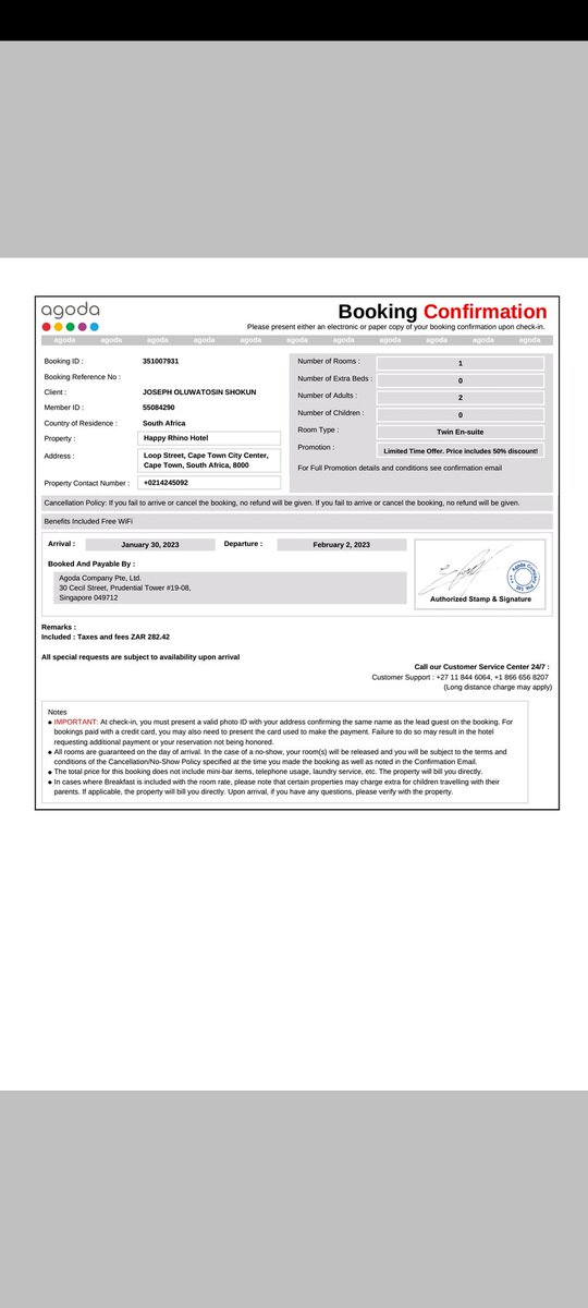 robert_akande's tweet photo. Please look into the documents below and pay me back my money. Nedbank has tried to reach you countless times, and you give them the run around. @agoda https://t.co/PjfDp749CT