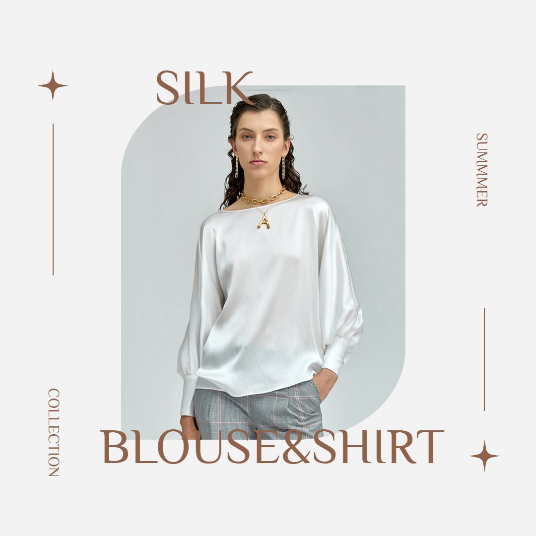 Casual and loose silk blouse👚  🛒  bit.ly/3M83cqs  #silkshirt #silkblouse  #silkproducts #luxurysilk #mulberrysilk #luxestyle #womensshirts #womensblouse #silktop #fashionstyleblogs #womensoutfit #stylepost #vintageshirt #summerstyle #ootdstyle #styleideas #summeroutfit