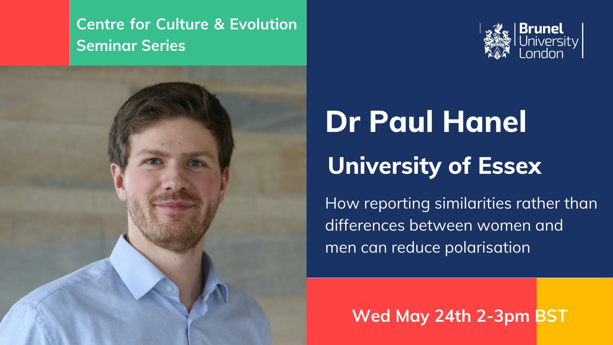 Dr. Nicole Wen (@nicolejwen) on Twitter photo Join us next week for our FINAL speaker in our <a href="/CCE_Brunel/">Centre for Culture and Evolution</a> Seminar Series, Wed May 24th 2-3pm BST. We'll hear from Dr Paul Hanel (<a href="/Paul_hph/">Paul Hanel</a> from <a href="/EssexPsychology/">EssexPsychology</a> <a href="/Uni_of_Essex/">University of Essex</a>). DM for details! <a href="/BrunelPsy/">Brunel Psychology</a> Join us next week for our FINAL speaker in our <a href="/CCE_Brunel/">Centre for Culture and Evolution</a> Seminar Series, Wed May 24th 2-3pm BST. We'll hear from Dr Paul Hanel (<a href="/Paul_hph/">Paul Hanel</a> from <a href="/EssexPsychology/">EssexPsychology</a> <a href="/Uni_of_Essex/">University of Essex</a>). DM for details! <a href="/BrunelPsy/">Brunel Psychology</a>