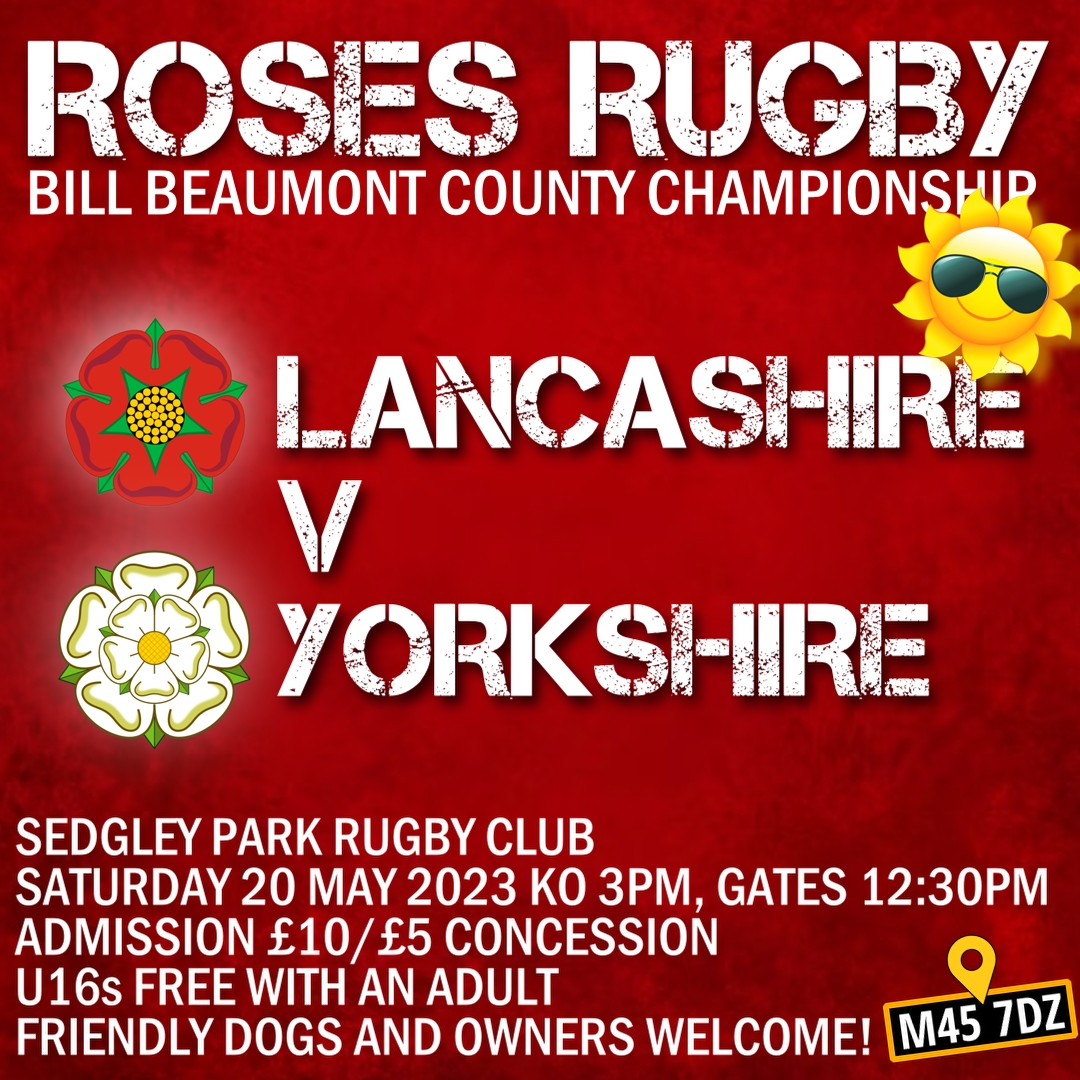 🏉 We look forward to welcoming players, officials and supporters of @lancashirerugby and @yorkshire_rfu to Park Lane on Saturday.

It's a BIG MATCH!

Winners ➡️ Twickenham

💷 Admission £10/£5 concession

U16s FREE with an adult

Good doggos and owners are welcome at Park Lane!