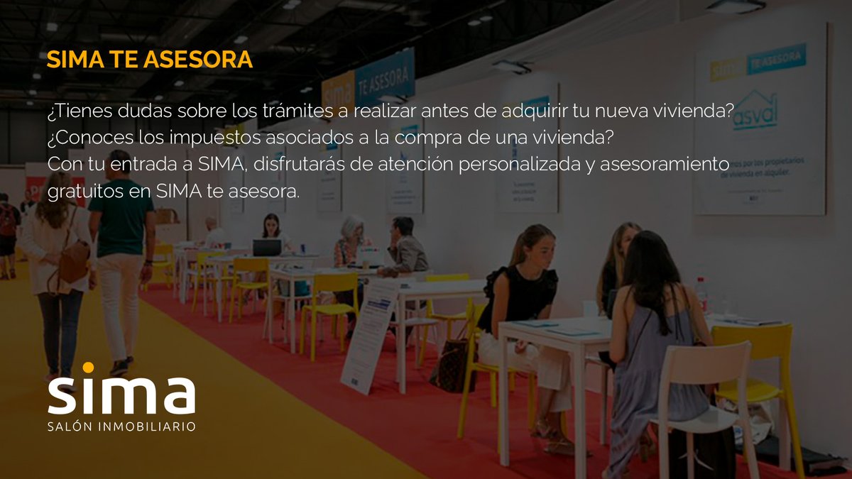 Si te surgen dudas sobre los trámites que hay que realizar antes de comprar tu nueva casa, SIMA te asesora. ¿Cómo? 

🎟️ Con tu entrada gratuita a #SIMA2023 disfrutarás de atención personalizada y asesoramiento gratuitos.

registro.simaexpo.com