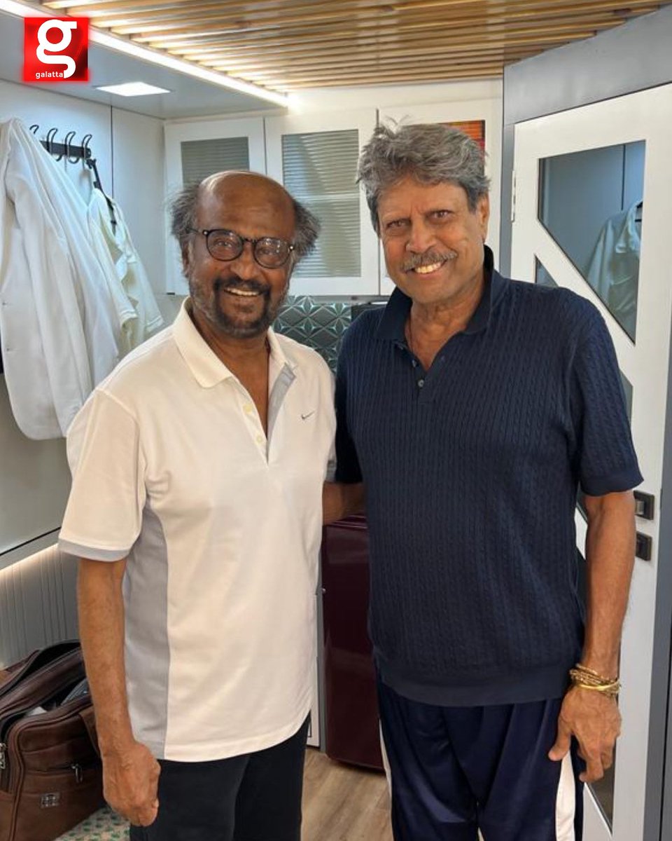 galattadotcom's tweet photo. Latest click of Superstar #Rajinikanth & ace cricketer #KapilDev 🔥
@rajinikanth @therealkapildev #Jailer #Superstar #Rajini #Galatta https://t.co/eb5cNfrMvG
