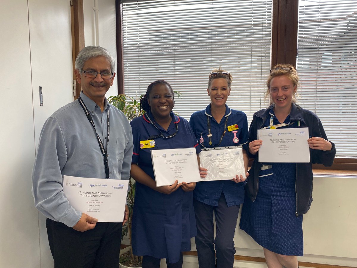 Congratulations to our amazing nurses who won multiple awards at the Intl' Nurses Day Conference hosted by @KingstonHospNHS &amp; @HRCH_NHS! They won Team of the Year, Safer Care Award, Rising Star, and Nurse of the Year. Well done! #NursesDay #ExcellenceInCare #ProudOfOurTeam