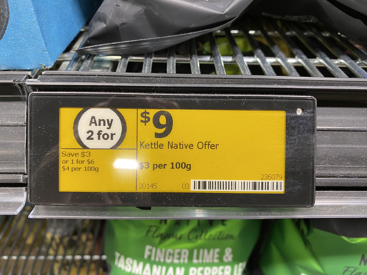 damian_white's tweet photo. @woolworths the little things matter. Shopping Fishermen’s Bend tonight a mixed pair scanned at full price, and an employee said that it was only for 2 of the same. Perhaps removing the ‘any’ from the ticket would be more truthful for customers? https://t.co/m5VlwKkXo9