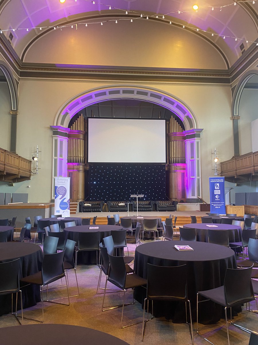 Stage is set for #scotbookconf at Edinburgh’s Central Hall today, looking forward to packed programme - and catching up with lots of Scotland’s publishers and booksellers