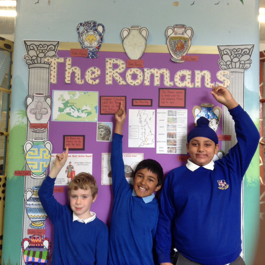 latimerprimary's tweet photo. Woohoo! #Class4CB Some of the children have smashed it out of the park with their Roman vases this week. What a homework! I'm so happy to be able to display these beautiful masterpieces too π Buckle in for lots of pictures! https://t.co/G9U4bPrk24