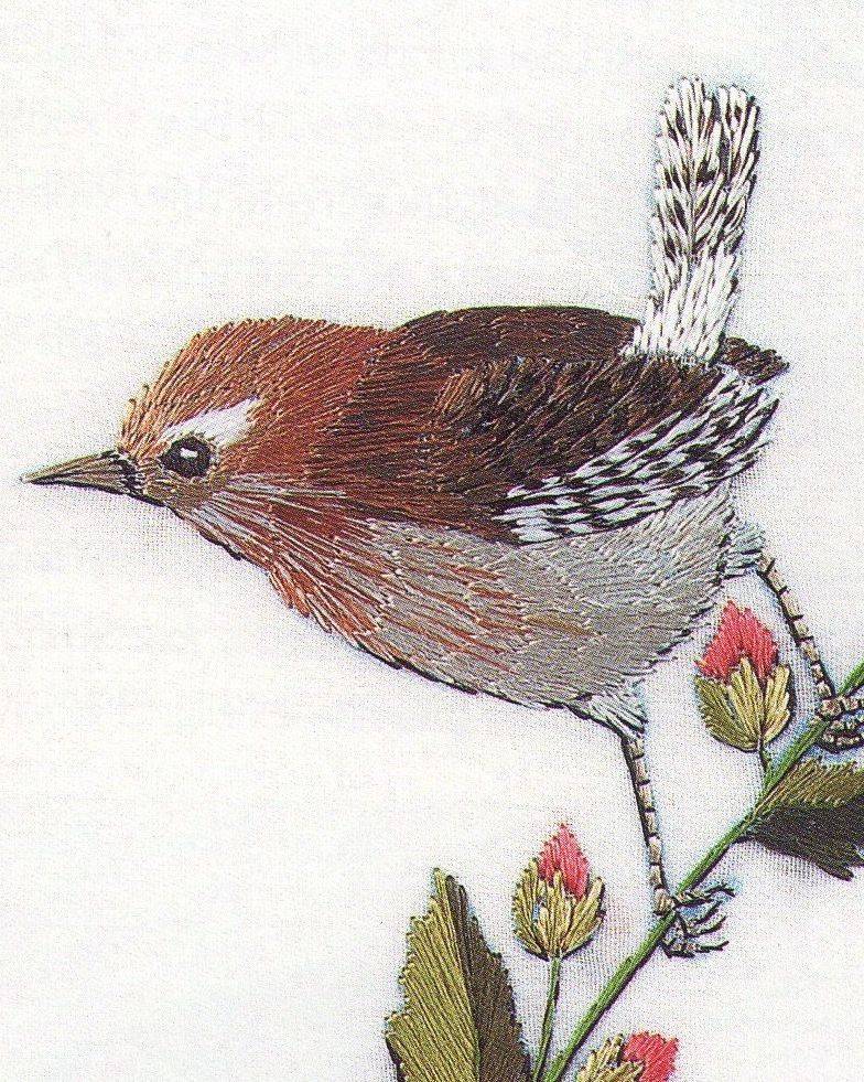 Got a darling wren nesting in my garden.  My embroidery of one a few years ago ...
#embroidery #embroiderypatterns #embroiderydesigns #needlepainting #needlearts #birds #wrens #englishcountryside #britishwildlife