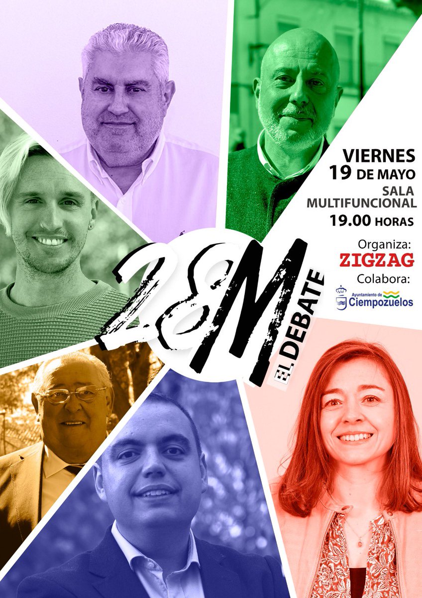 Mañana tendrá lugar el primer debate electoral de Ciempozuelos organizado por <a href="/zigzagdigital/">ZIGZAG</a>. 

📍Sala Multifuncional
🕑 19.00 horas
🎟️ Entrada libre hasta completar aforo

Todos los detalles en: zigzagdigital.com/art/26619/todo…