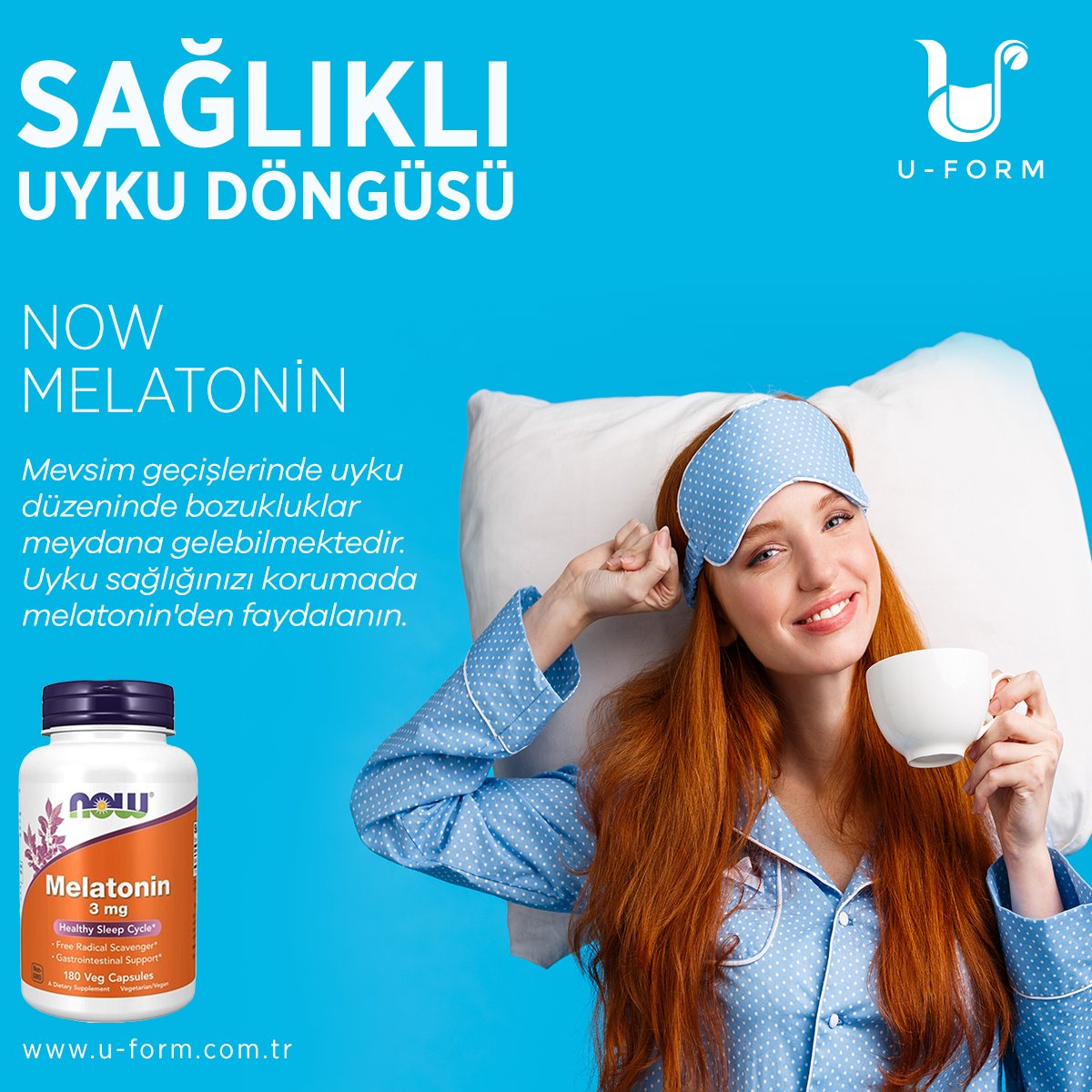 NOW MELATONİN 3 mg 180 CAPS
Mevsim geçişlerinde uyku düzeninde bozukluklar meydana gelebilmektedir. Uyku sağlığınızı korumada melatonin'den faydalanın

u-form.com.tr/now-melatonin-…

#uykusağlığı #uyku #melatoninfaydaları #melatonin #gıdatakviyesi #takviyeedicigıda  #uform